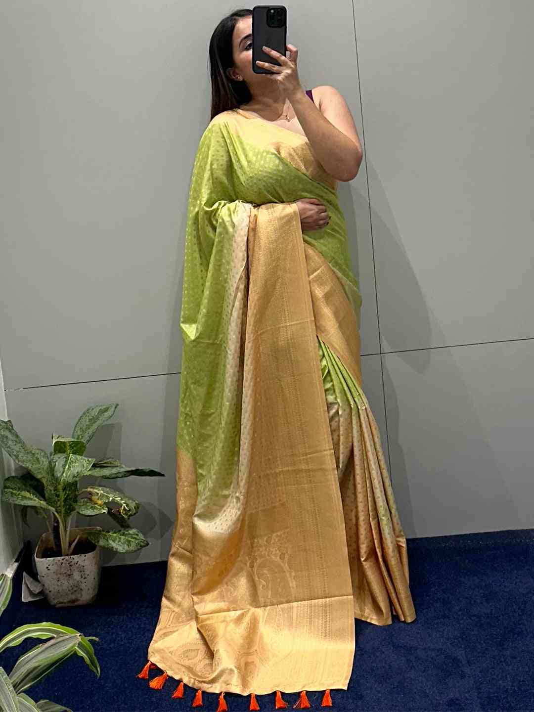 Soft Silk Banarasi Ombre Print Party Wear Saree by My Store