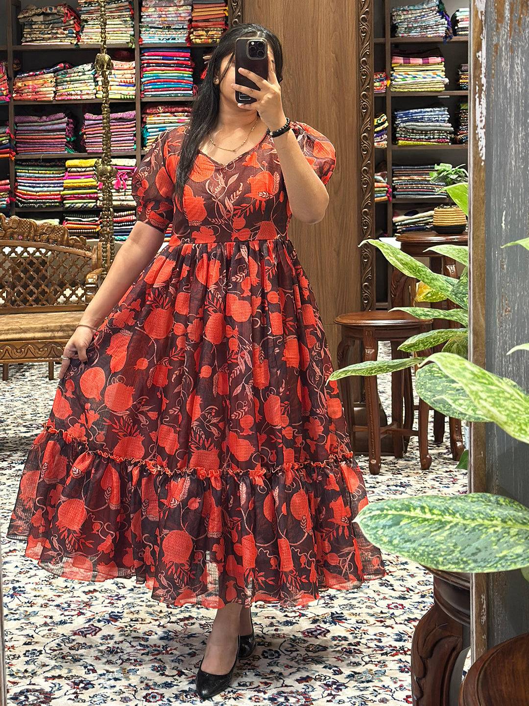 Scarlet Bloom Floral Kota Midi by My Store