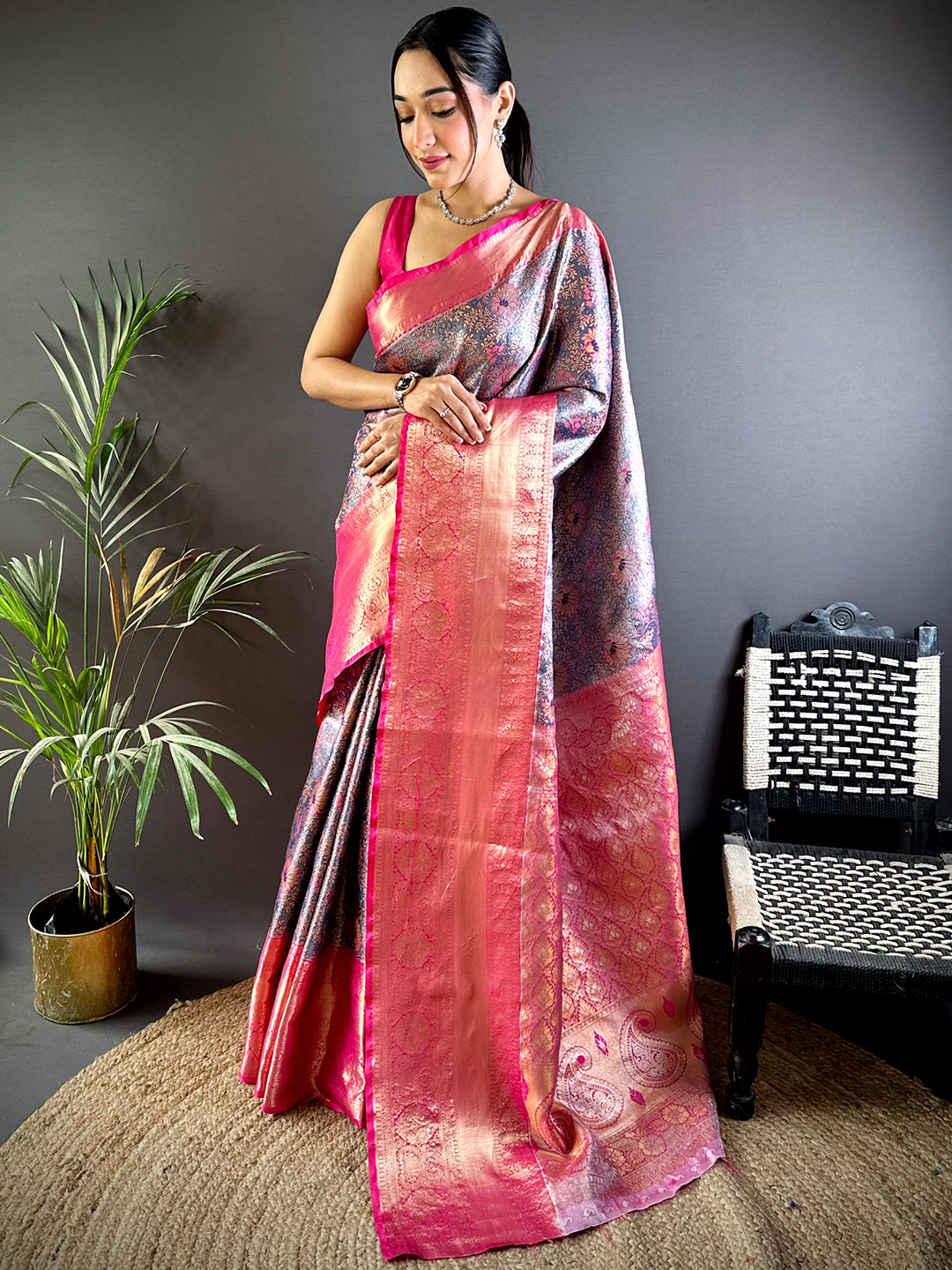 Rich Green Dharmavaram Silk Saree by My Store