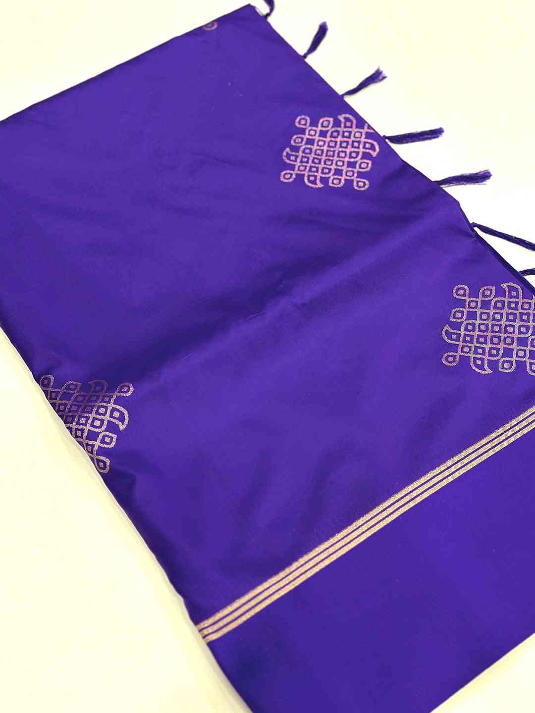 Purple Kolam Silk Heritage Saree by My Store