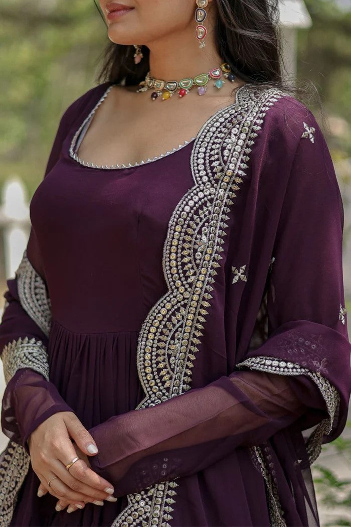 Georgette Party Wear Ready Made Anarakali Suit