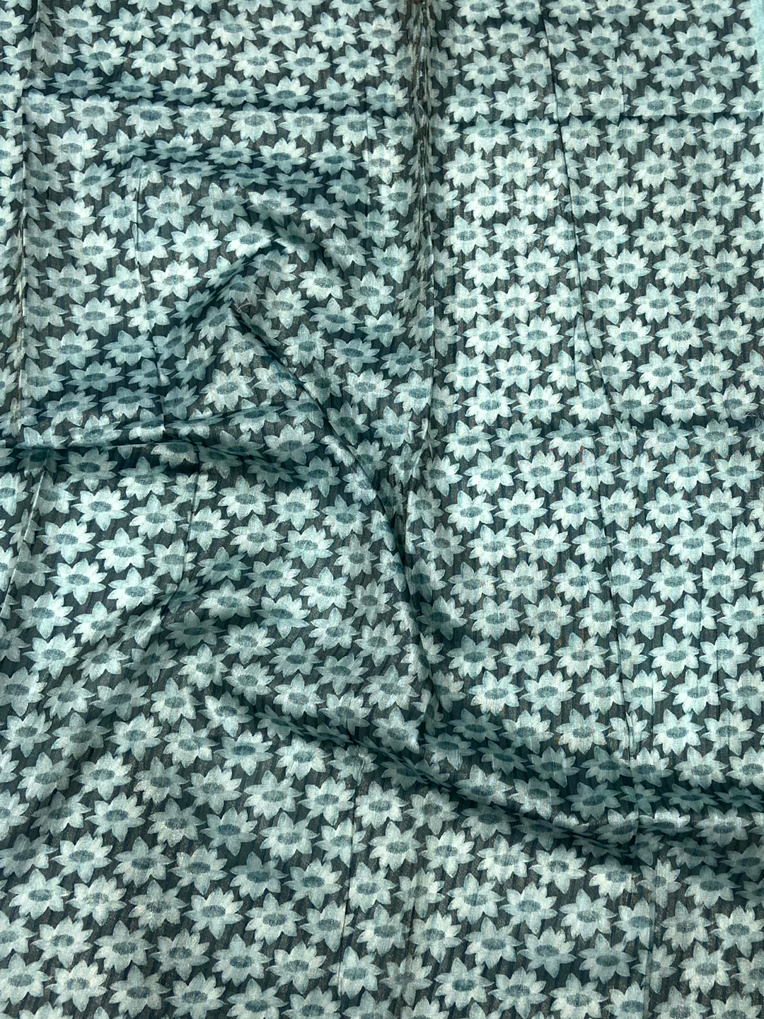 Blue Floral Grace Soft Silk Tissue Saree