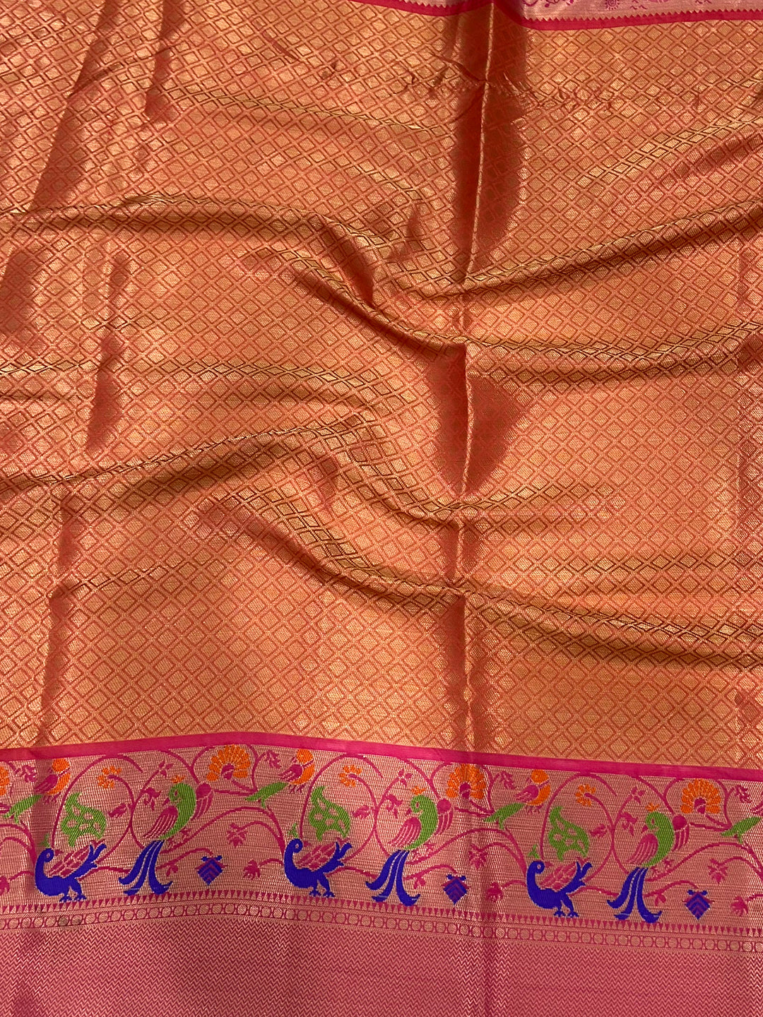 Elegant Kora Muslin Floral Kalamkari Saree by My Store