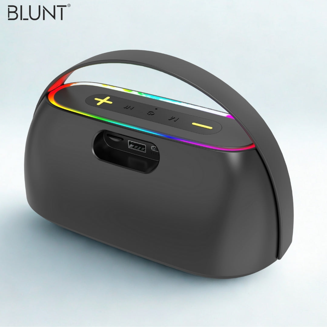 BLUNT SOUNDWAVE T4 – 18W RGB Bluetooth Speaker with 12H Playtime, TWS, FM & More