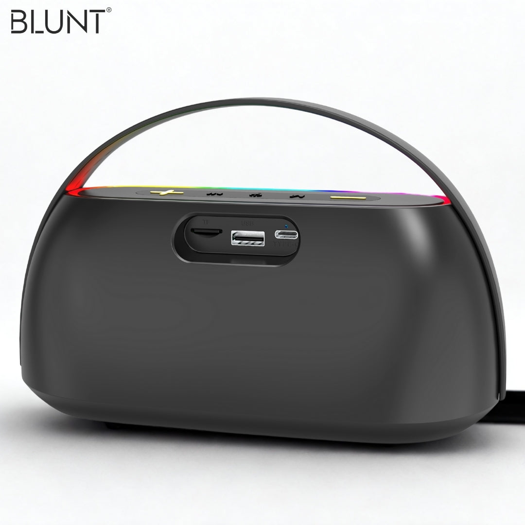 BLUNT SOUNDWAVE T4 – 18W RGB Bluetooth Speaker with 12H Playtime, TWS, FM & More