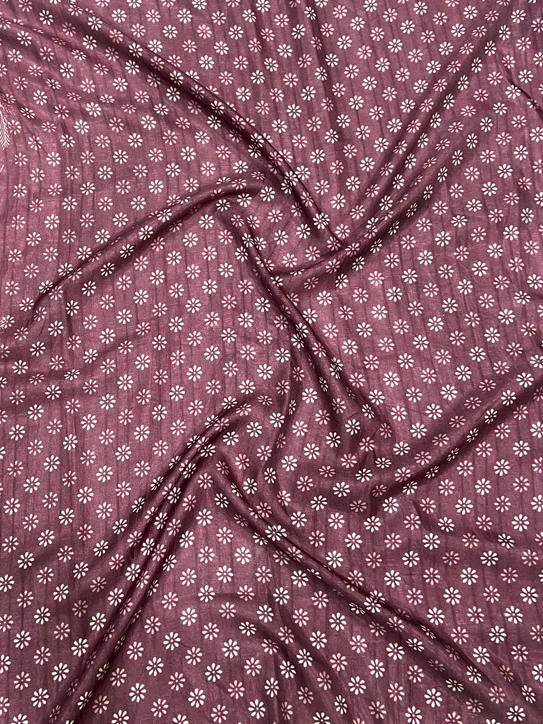 Dark Wine Leaf Print Ghicha Handloom Saree by My Store