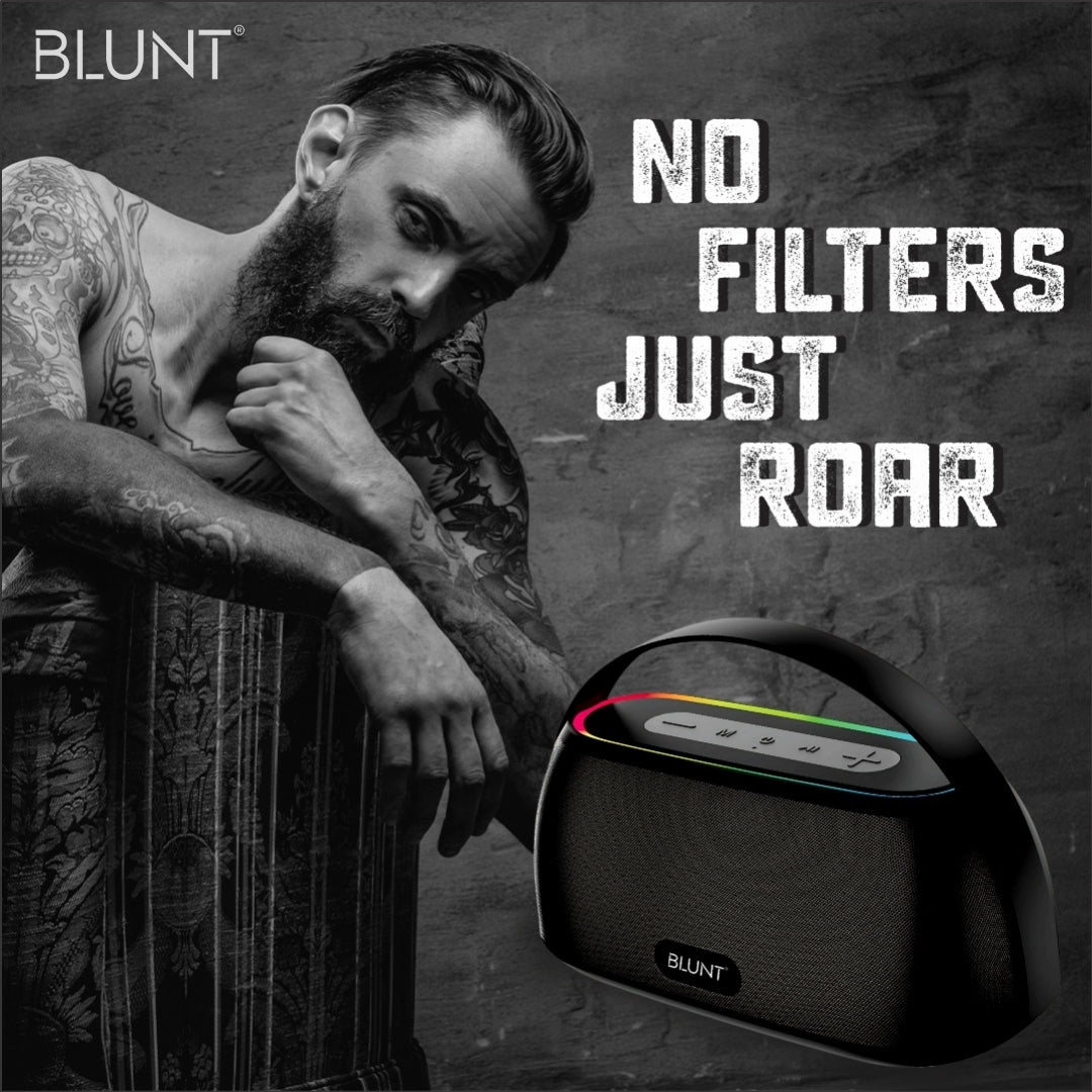 BLUNT SOUNDWAVE T4 – 18W RGB Bluetooth Speaker with 12H Playtime, TWS, FM & More