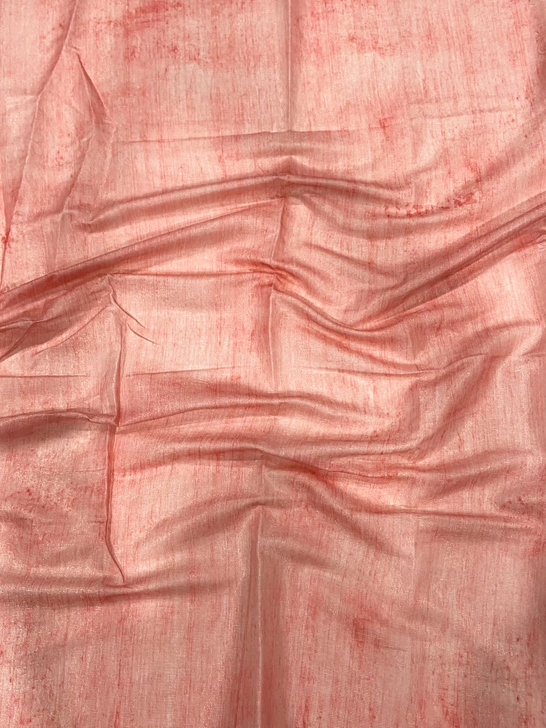Blush Pink Tissue Floral Leaf Print Saree by My Store