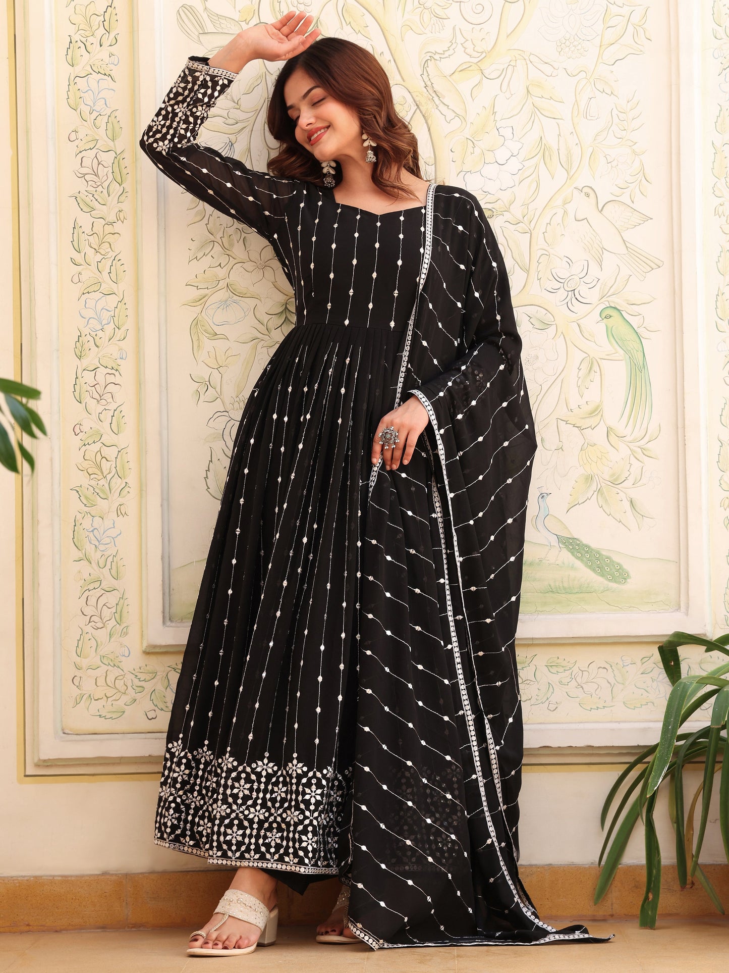 Georgette Party Wear Black Anarkali Suit