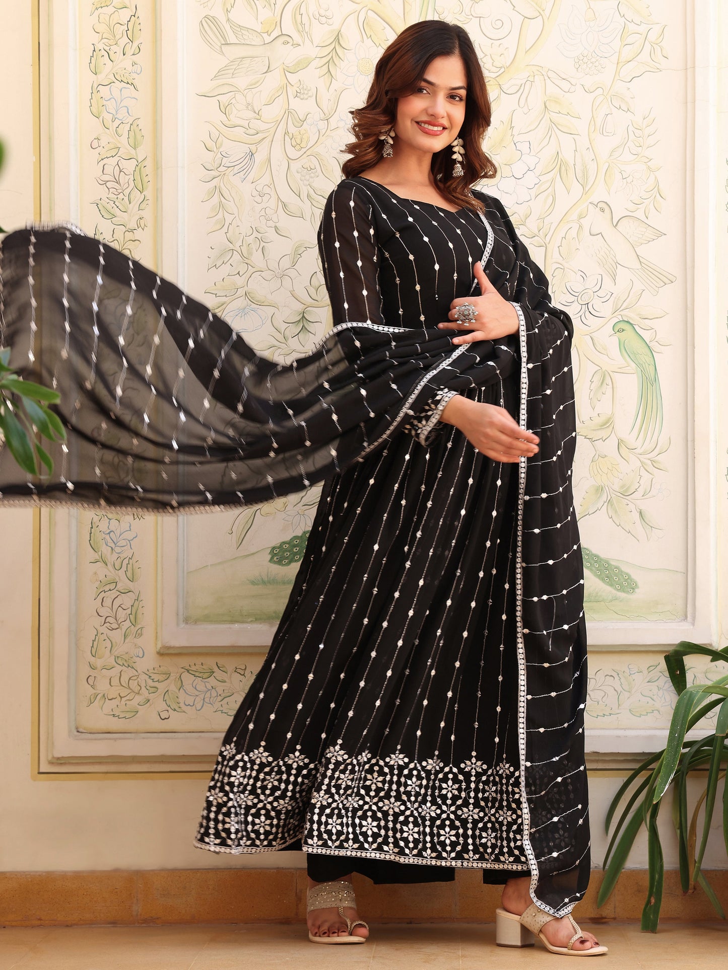 Georgette Party Wear Black Anarkali Suit