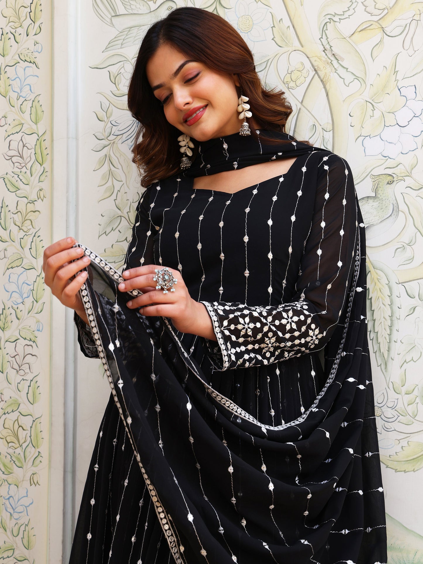 Georgette Party Wear Black Anarkali Suit