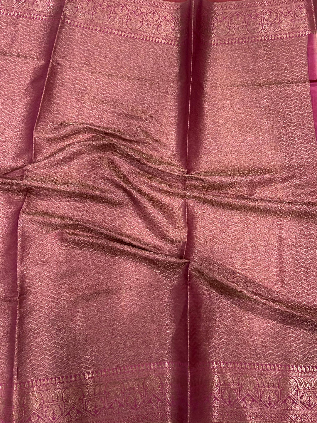 Pink Bamboo Silk Floral Saree by My Store