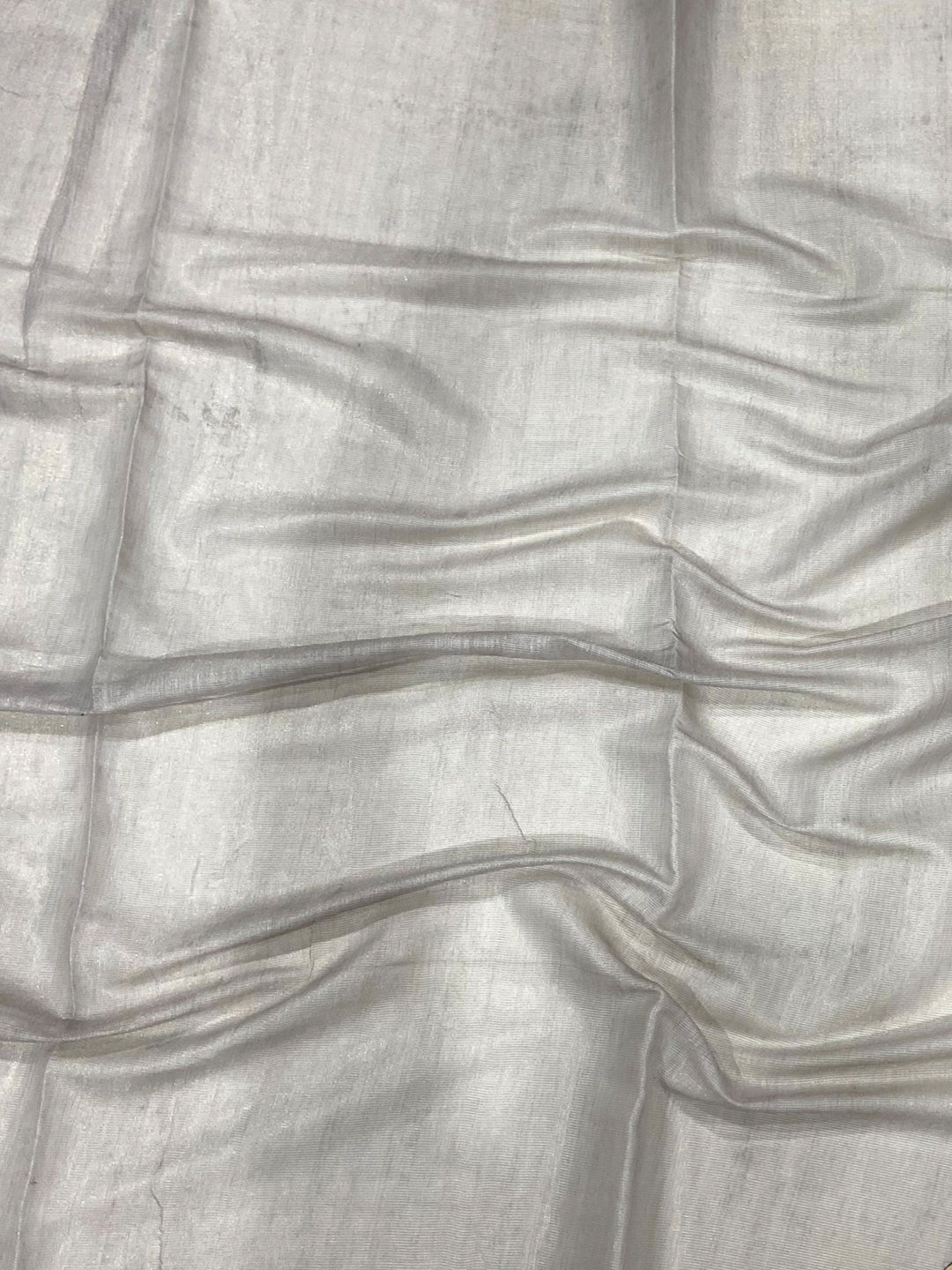 Grey Tissue Floral Leaf Print Saree by My Store