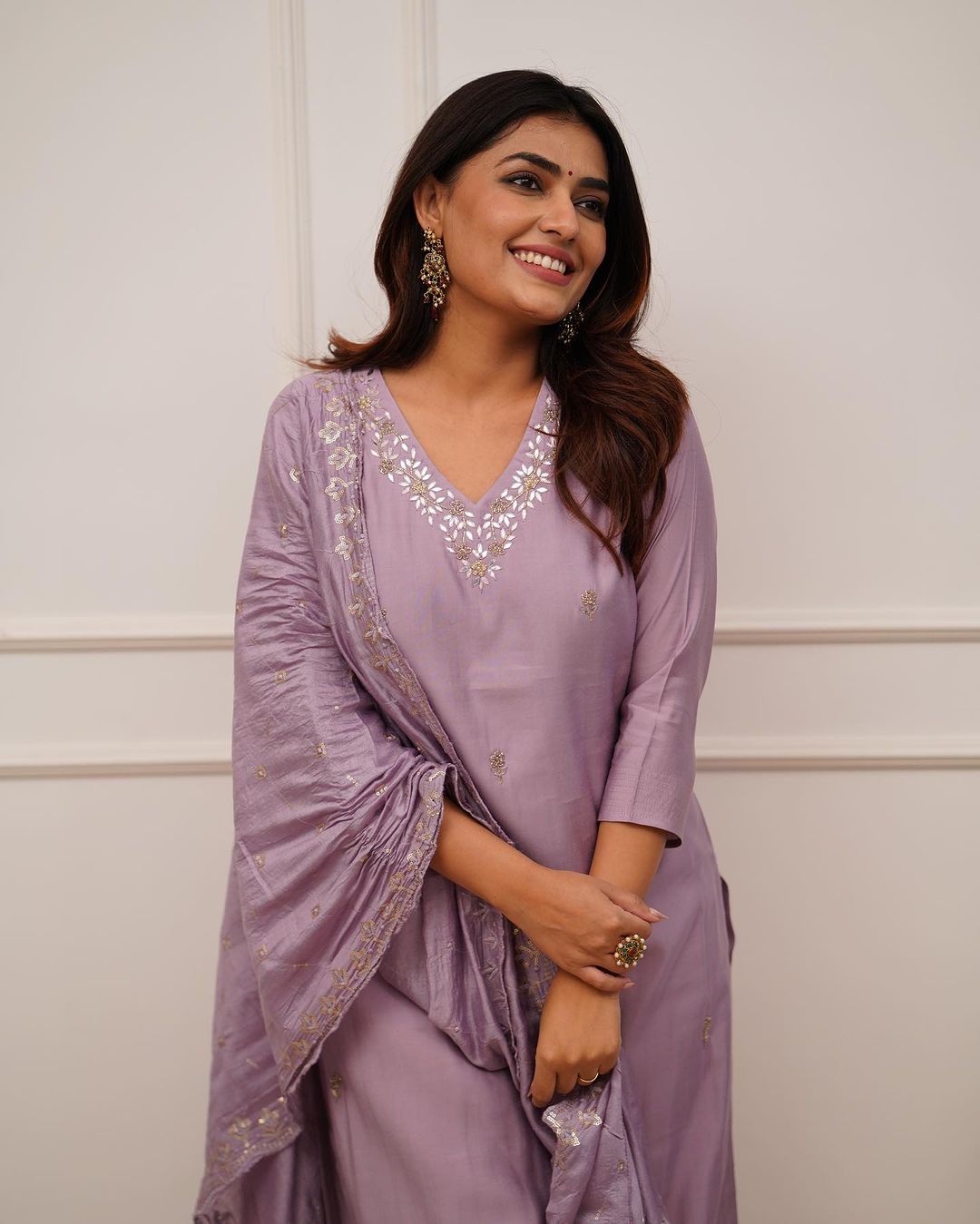 Festival Wear Viscos Lavender Kurta Set