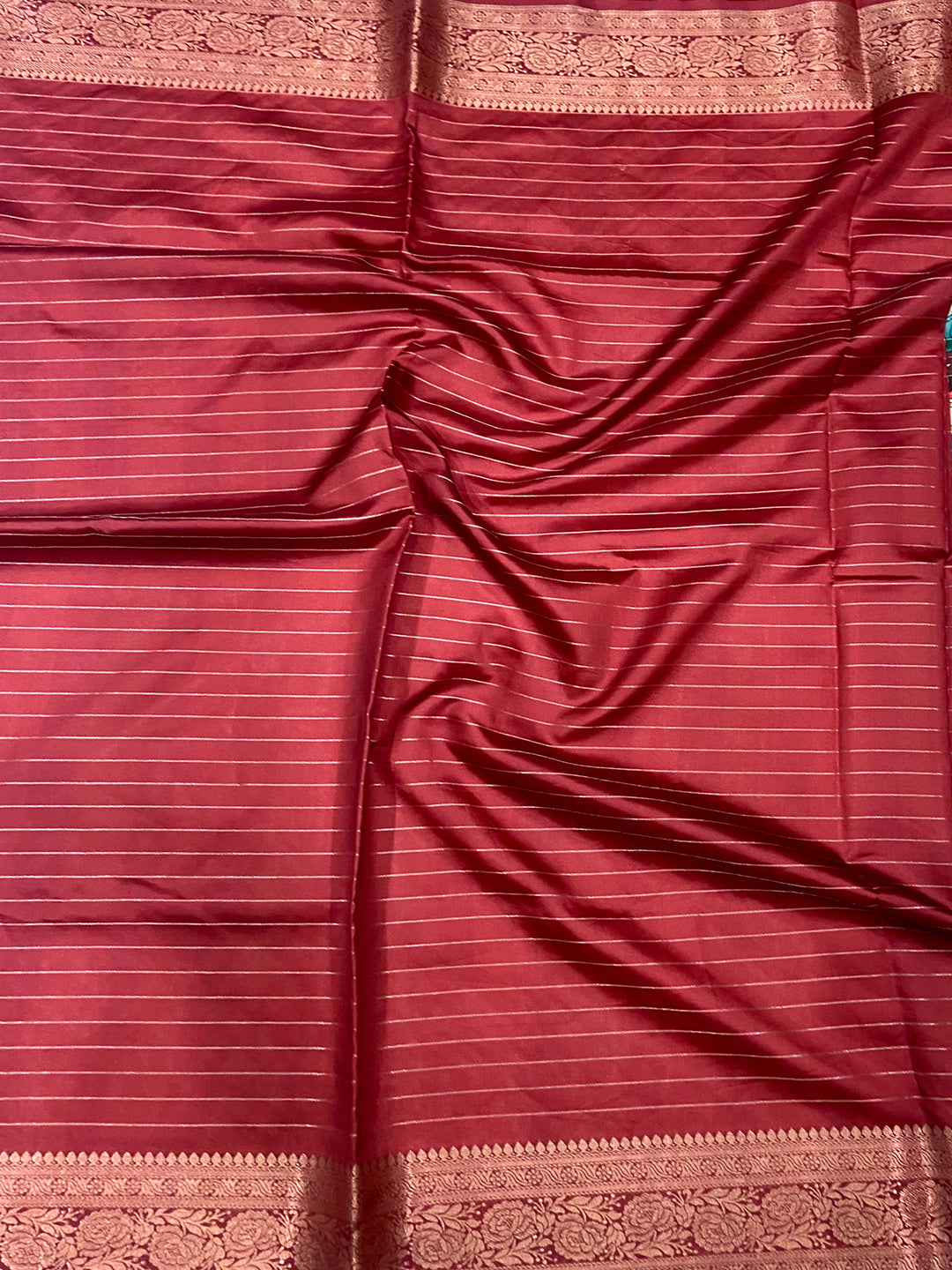 Pink Soft Gadwal Pattu Geometric Saree by My Store