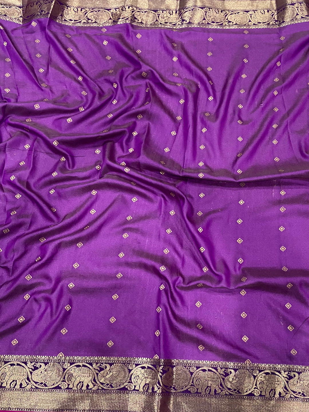 Cream Soft Kanjivaram Silk Gadwal Saree by My Store