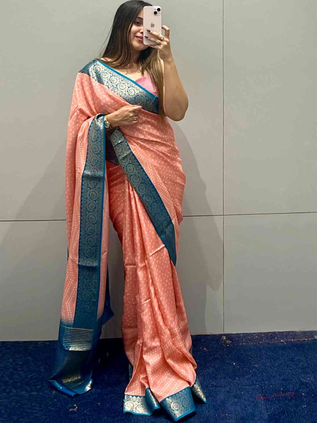 Pure Woven Printed Viscose Saree With Bandhej Motifs by My Store