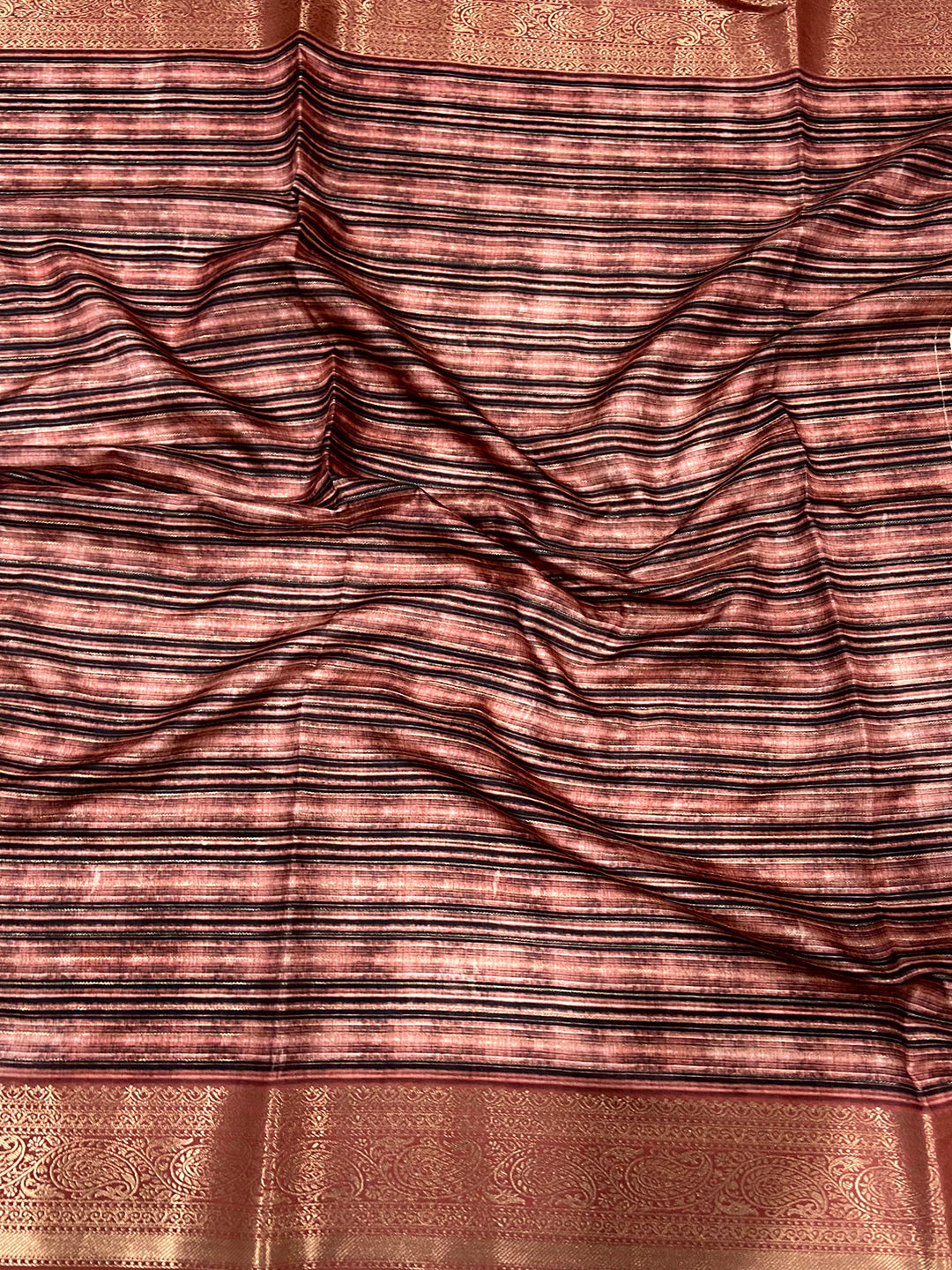 Pink Freehand Design Gadwal Saree by My Store