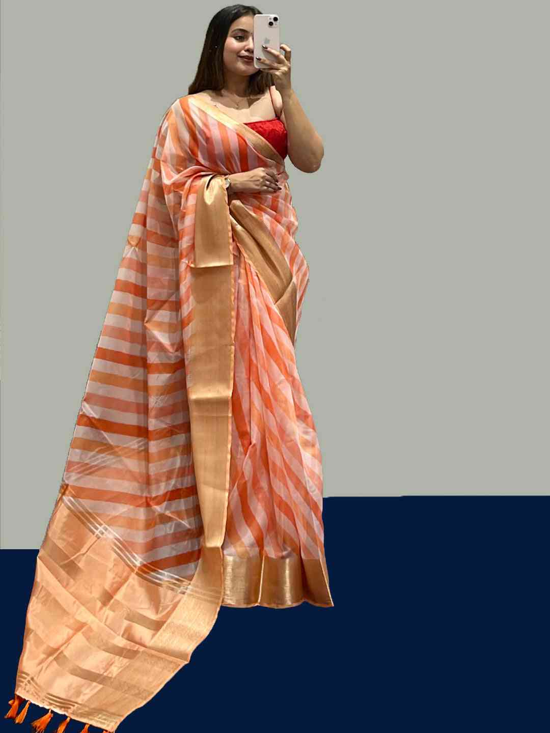 Soft Organza Leheriya Digital Print Party Wear Saree by My Store