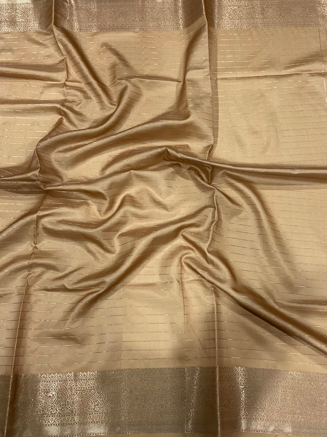 Cream Banarasi Silk Digital Printed Saree