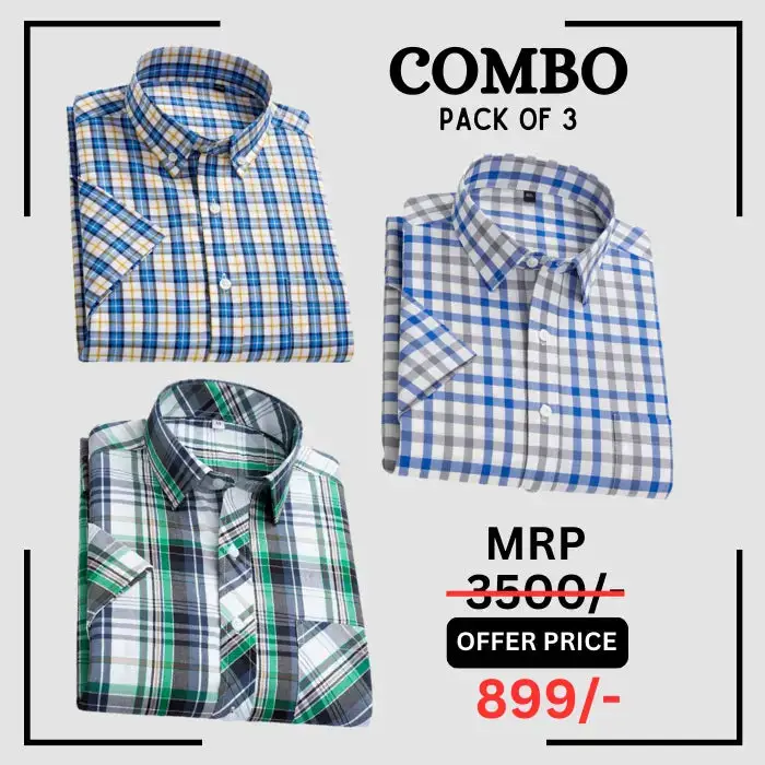 StichButton 100% Anti Wrinkle Imported Cotton Latest Formal Shirts (Combo Pack of 3) The Largest Online Store