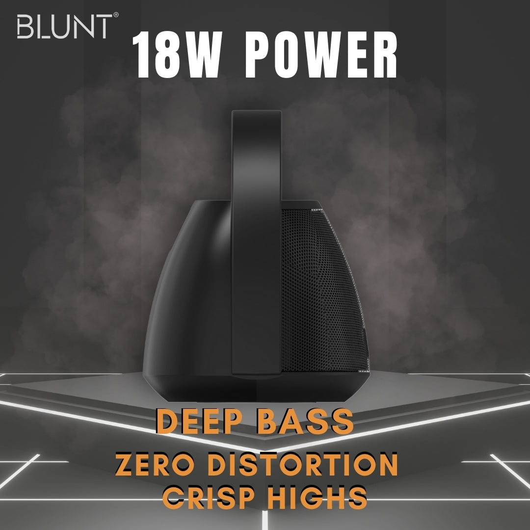 BLUNT SOUNDWAVE T4 – 18W RGB Bluetooth Speaker with 12H Playtime, TWS, FM & More