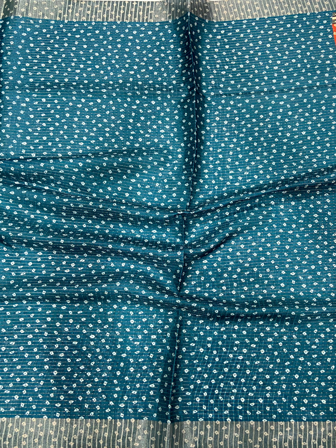Radiant Silk Blend Bandhani Print Saree by My Store