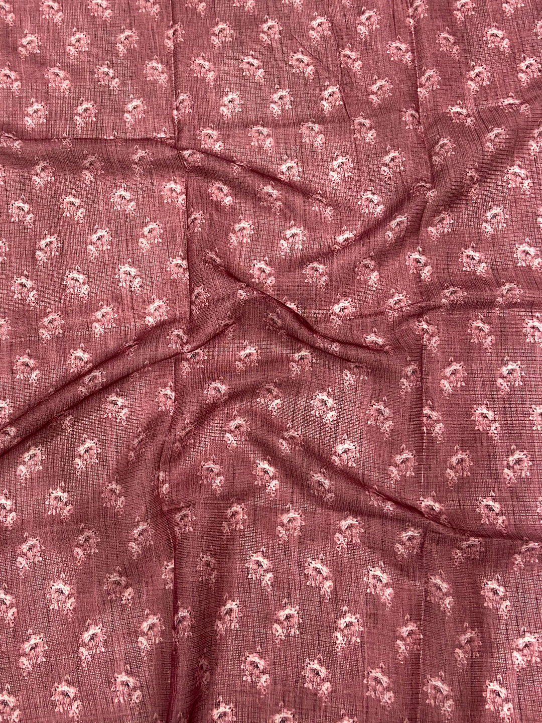 Dusty Mauve Floral Cut Work Kota Saree by My Store