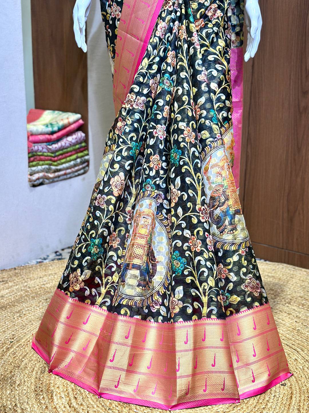 Intricate Kalamkari Printed Saree by My Store