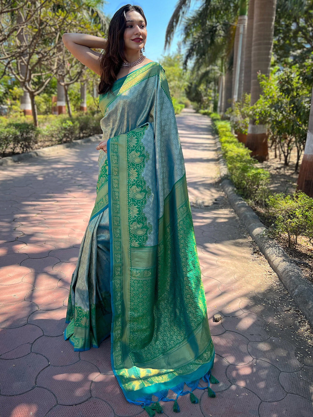 Trendy One Gram Gold Tissue Kanjivaram Soft Silk Saree