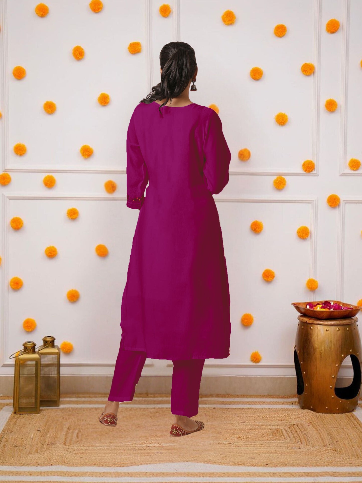 Festival Wear Viscos Purple Kurta Set