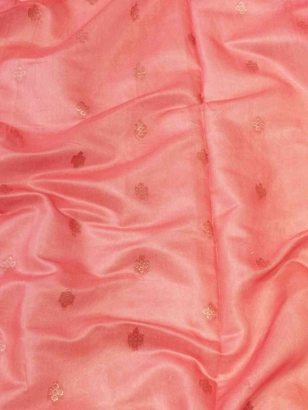 Traditional Soft Slub Silk With Pure Zari And Lakhnavi Badla Weaving