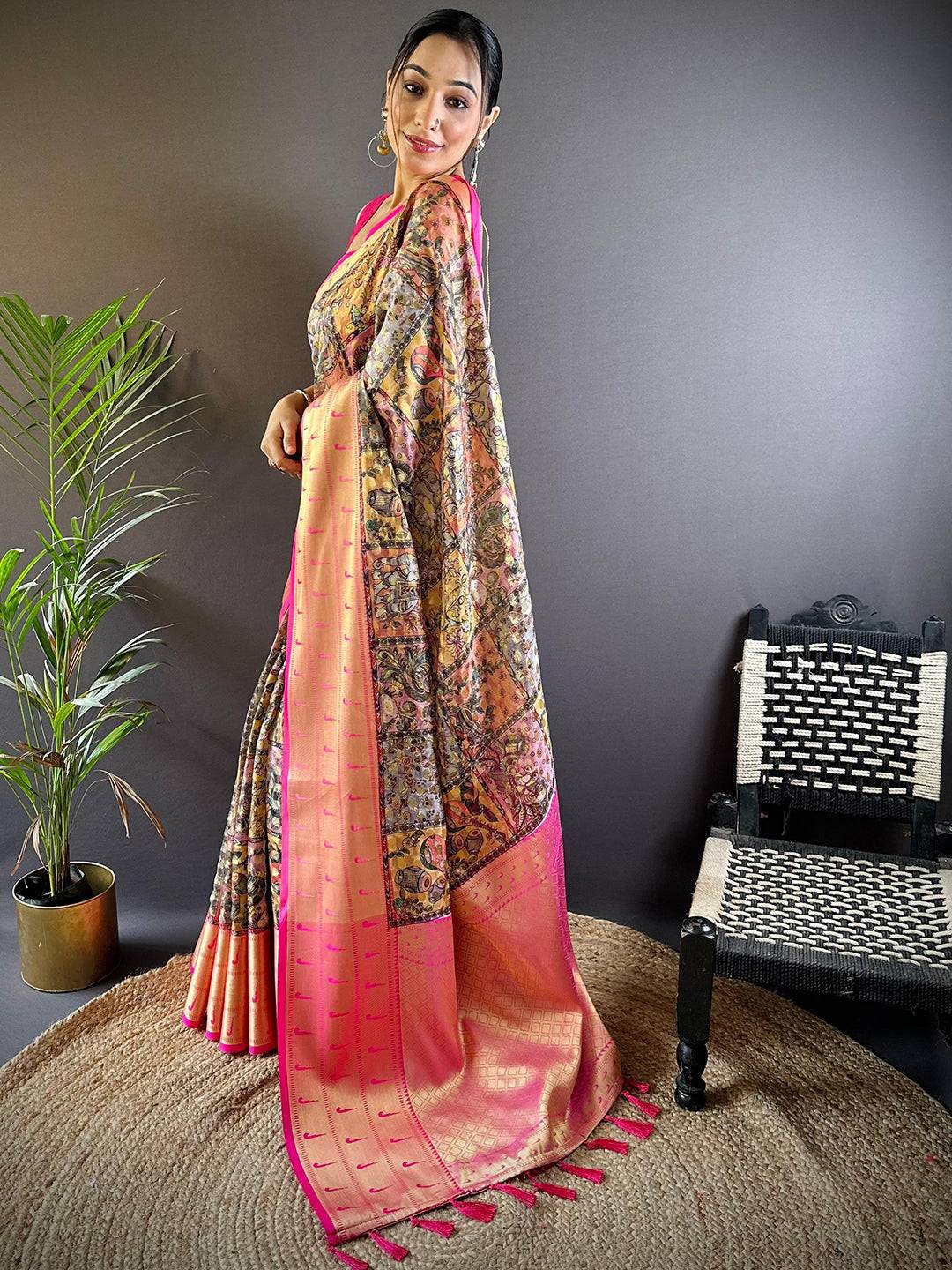 Kora Silk Madhubani Charm Saree by My Store