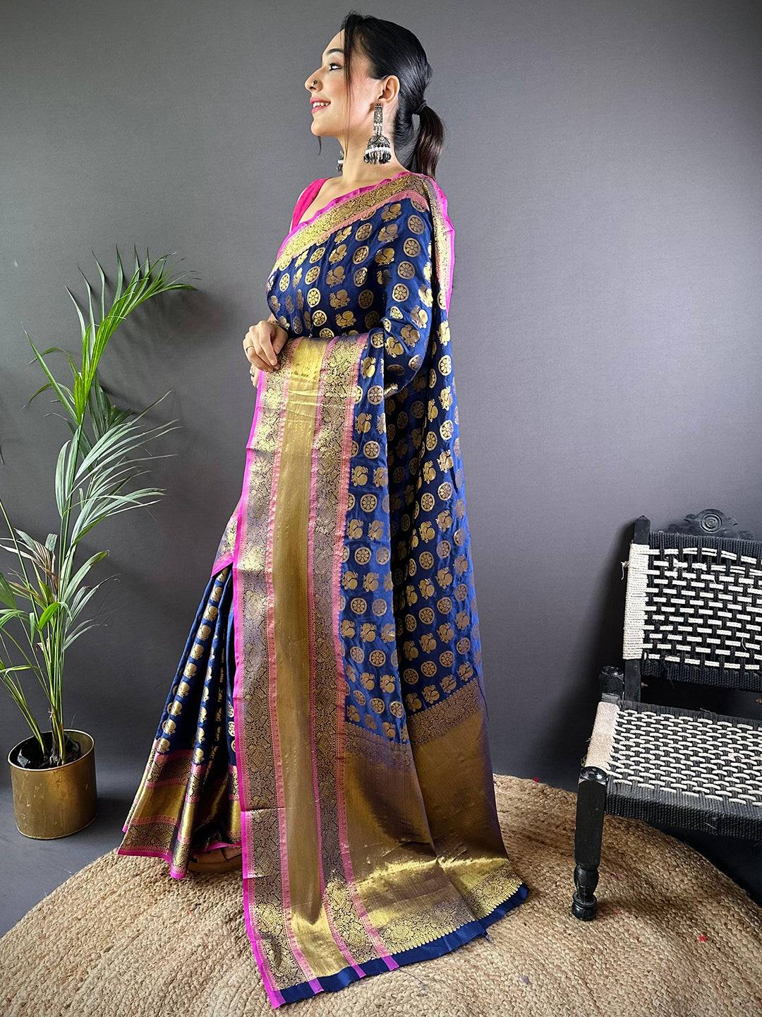 Heritage Gold Zari Kanjeevaram Silk Saree by My Store