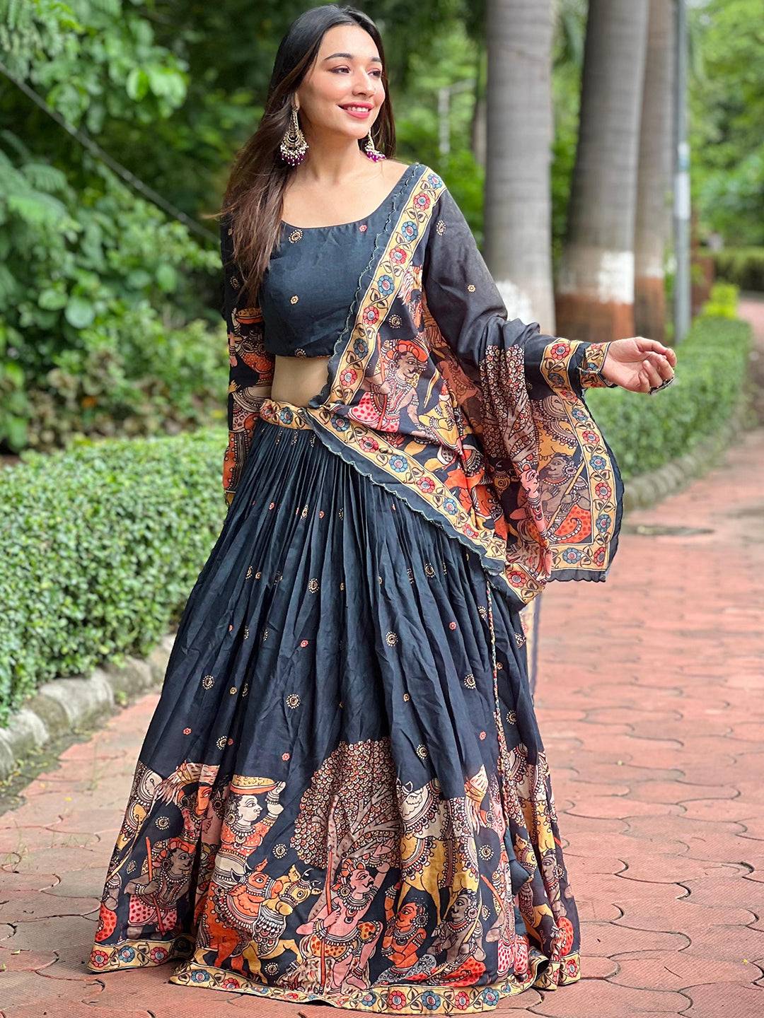 Heritage Kalamkari Lehenga Set by My Store