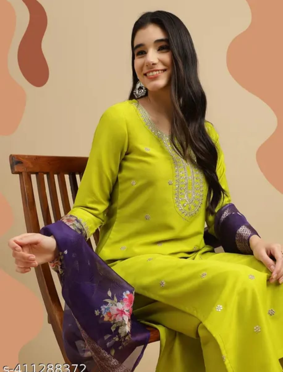 Elegant Ivory Suit with Intricate Black Floral Detailing