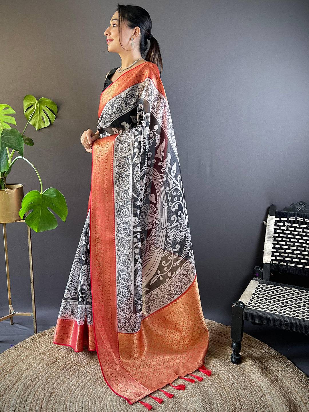 Pearl Kalamkari Kota Saree by My Store