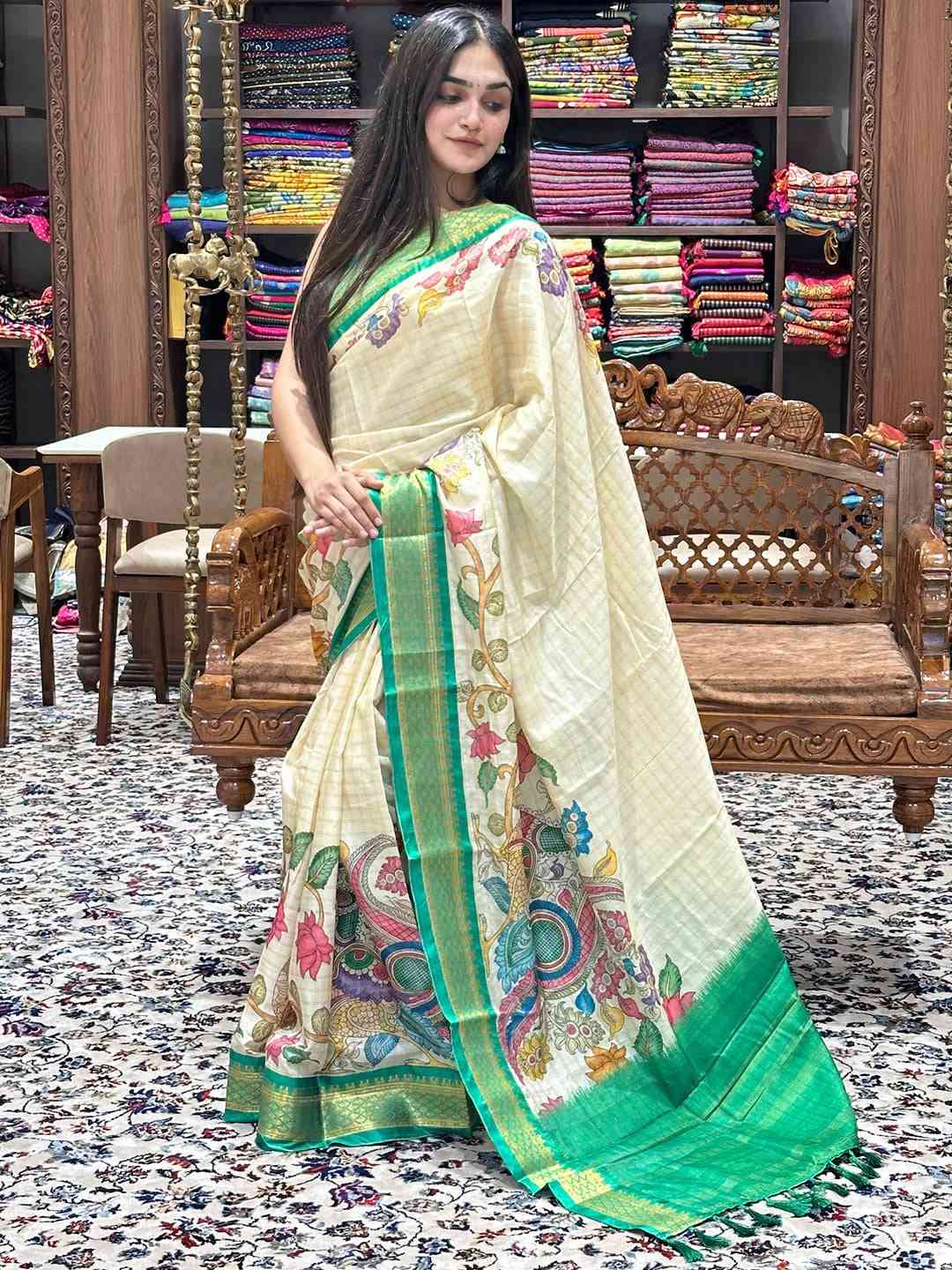 Rama Uppada Kalamkari Digital Print Saree by My Store