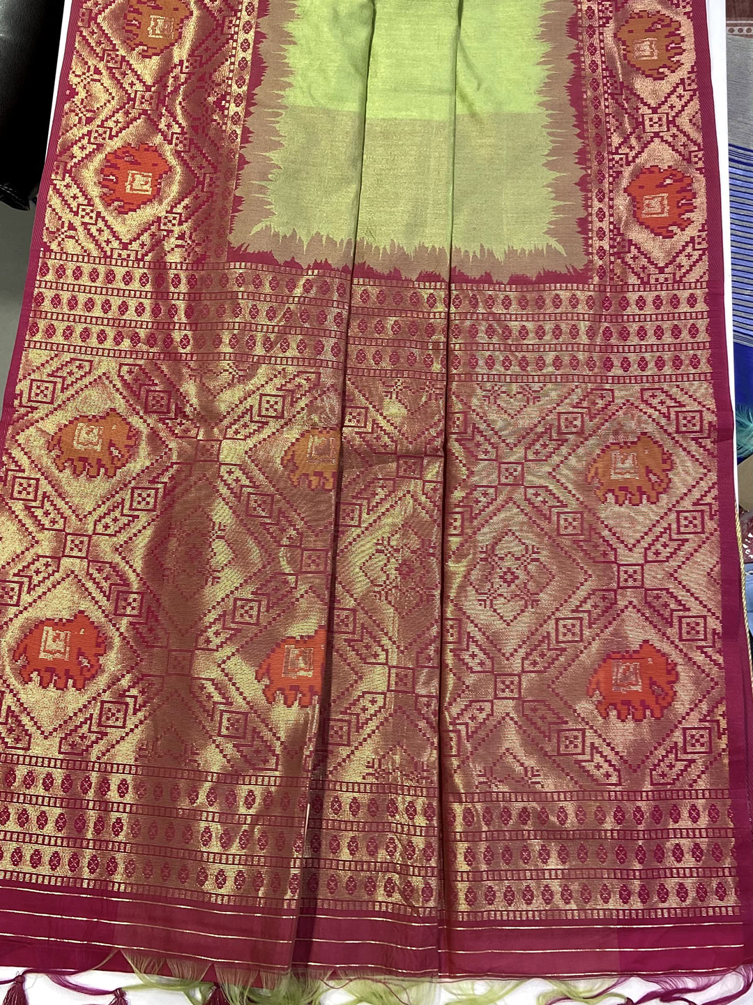 Regal Pista Silk Zari Weaving Saree by My Store