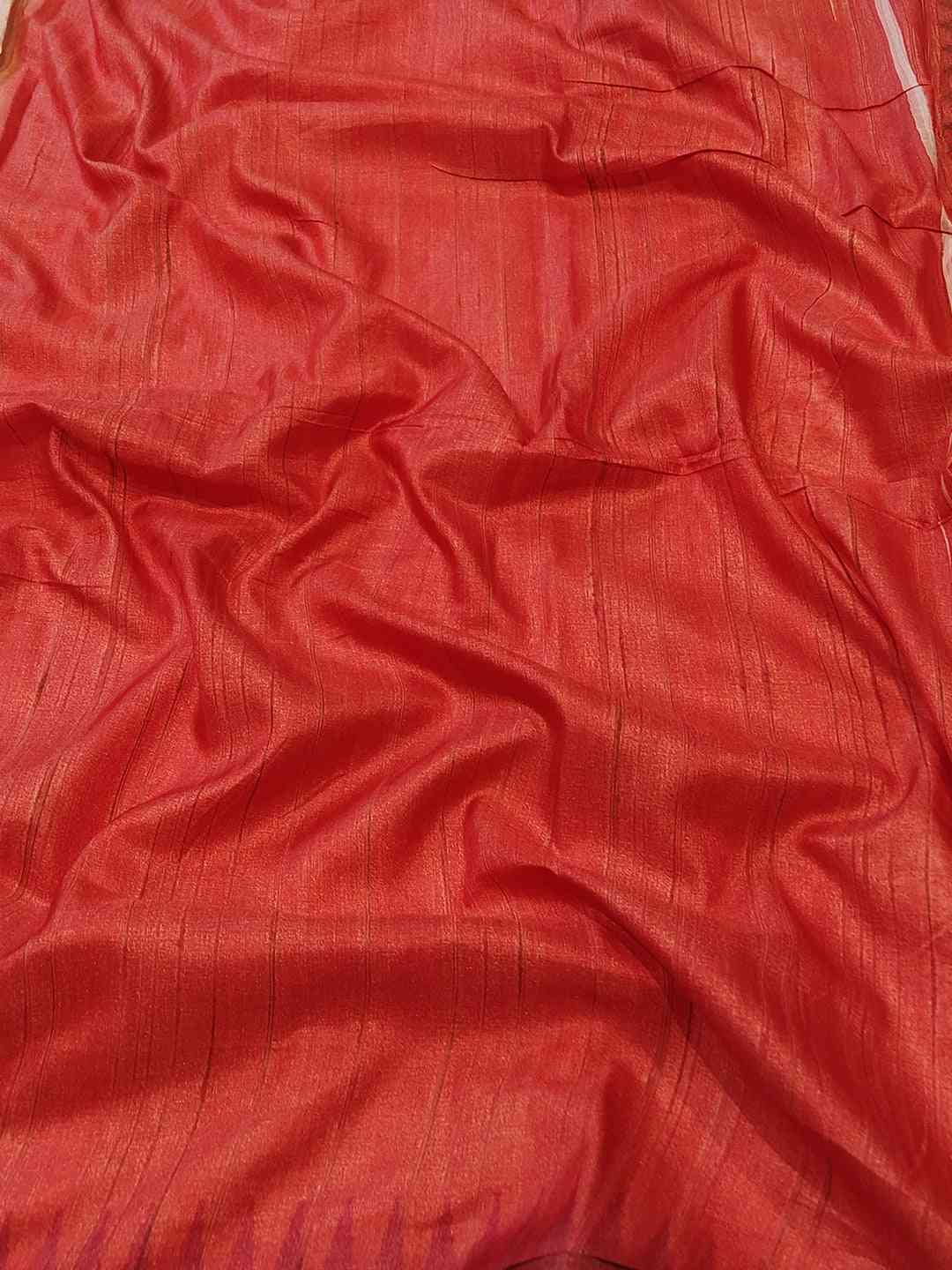 Soft Ghicha Silk Saree with Intricate Zari Border by My Store