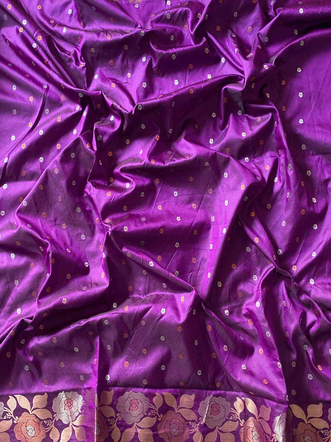 Purple Colour Banarasi Silk Zari Woven Saree