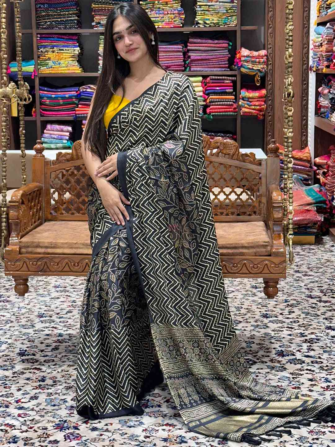Exclusive Manipuri Silk Saree with Foil Print by My Store