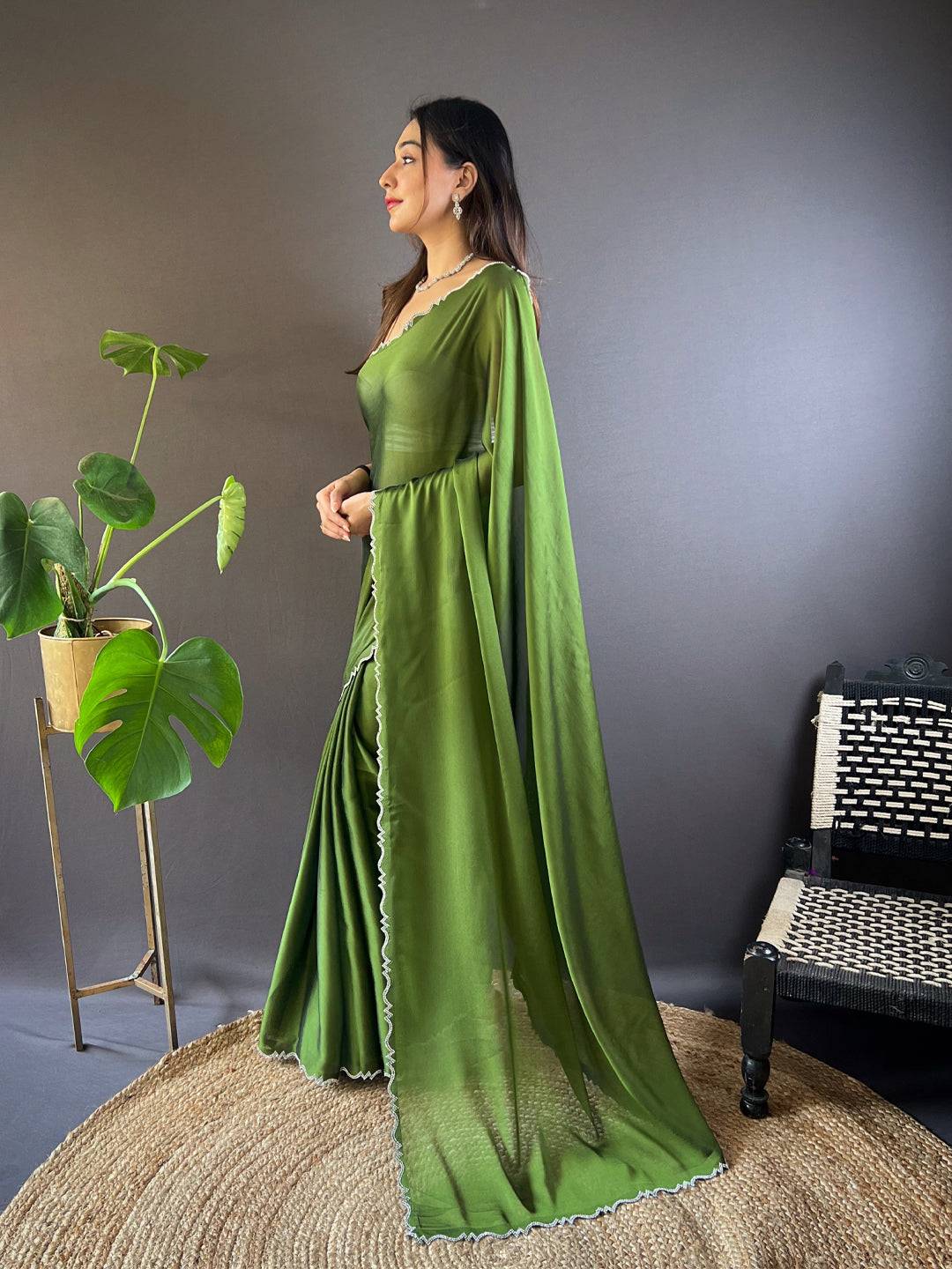Jade Mist Rangoli Silk Saree by My Store