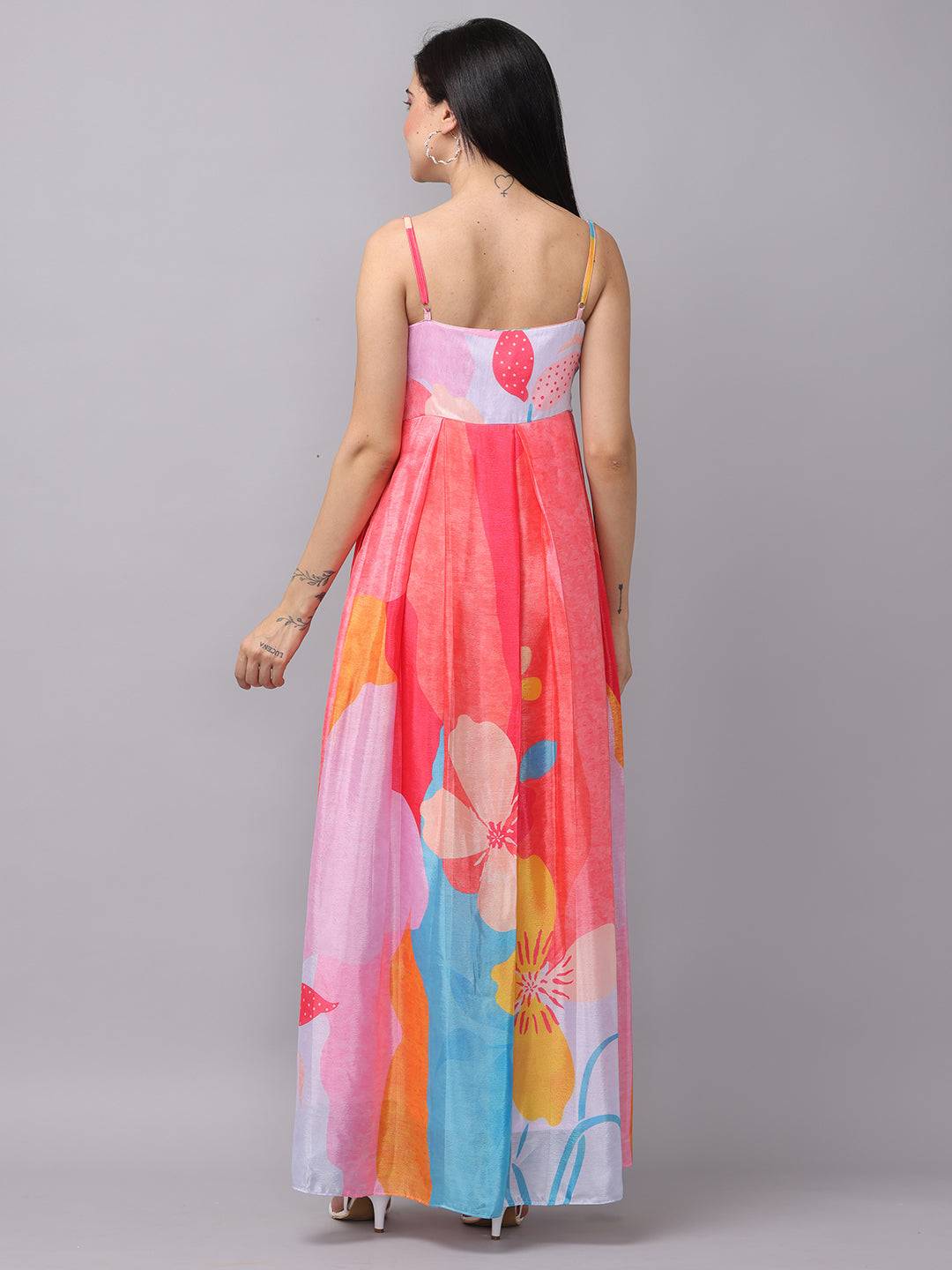Rose Pink Sweetheart Neck Dress by My Store