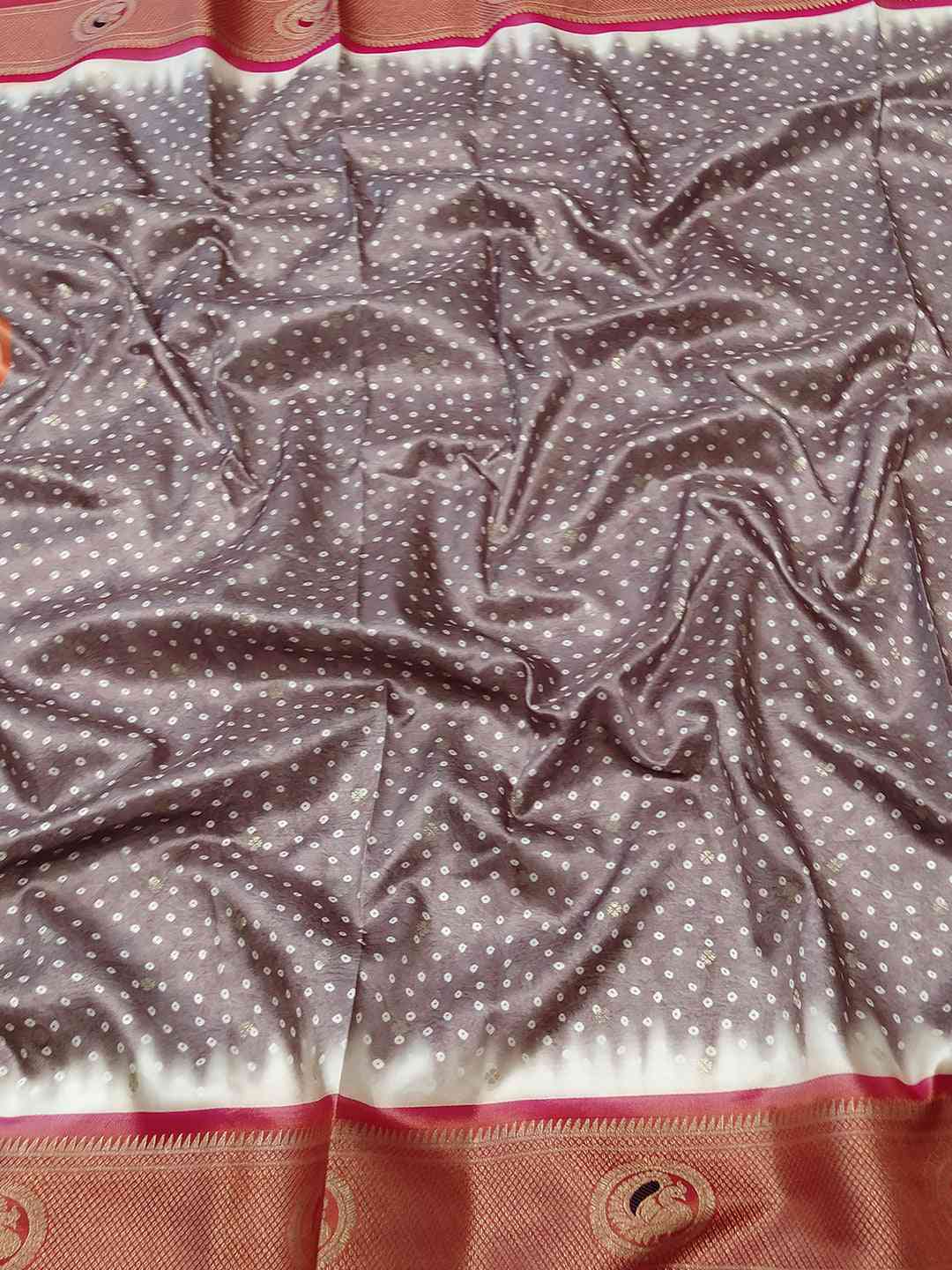 Exclusive Paithani Minakari Pallu With Bandhej Print Saree by My Store