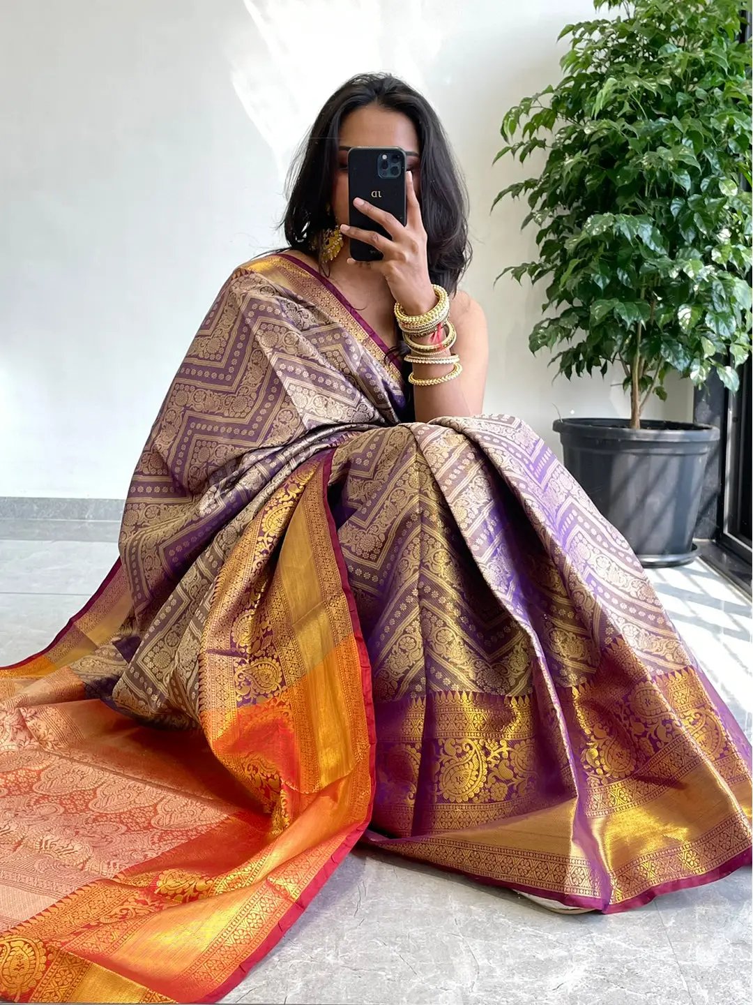 Exclusive Gold Zari One Grm Gold Kanjivaaram Pattu Silk Saree. by My Store