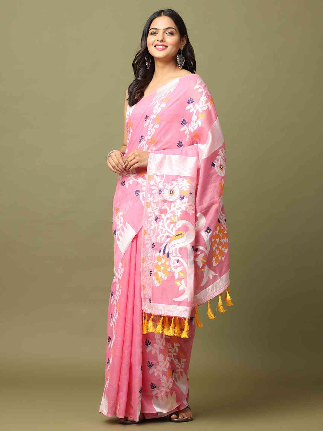 Lovely Dhakai Jamdani Light Weight Cotton Silk Saree
