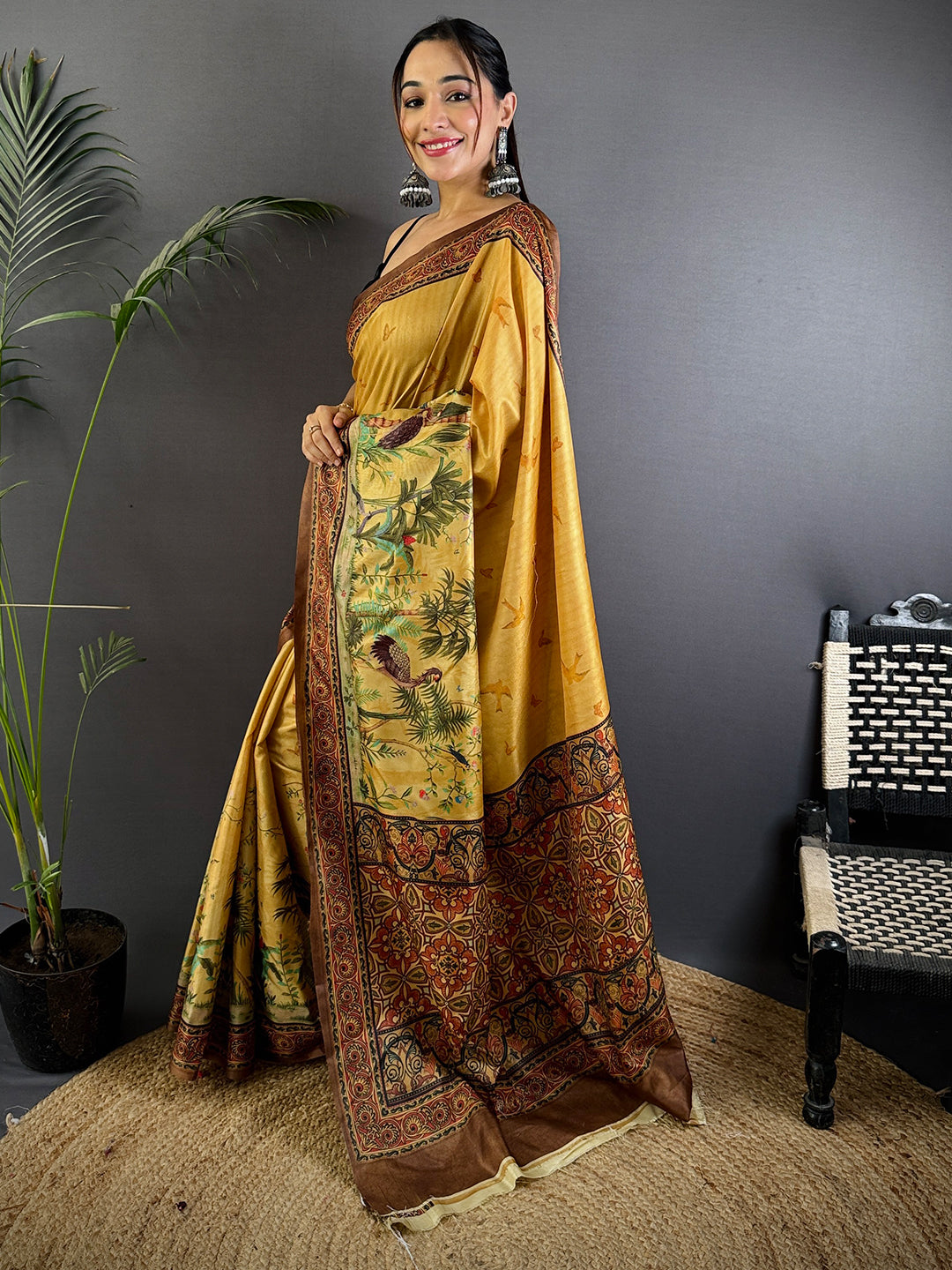 Heritage Soft Dola Silk Printed Saree by My Store