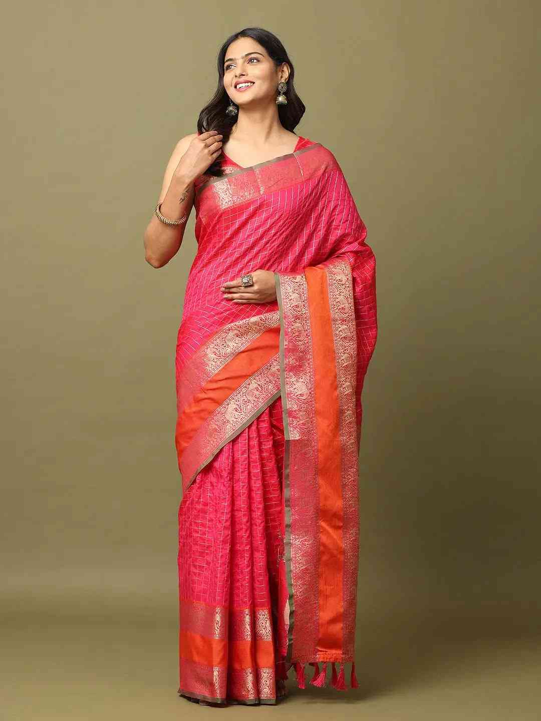 Soft Silk Woven Design Zari Kanchi Blend Banarasi Saree by My Store