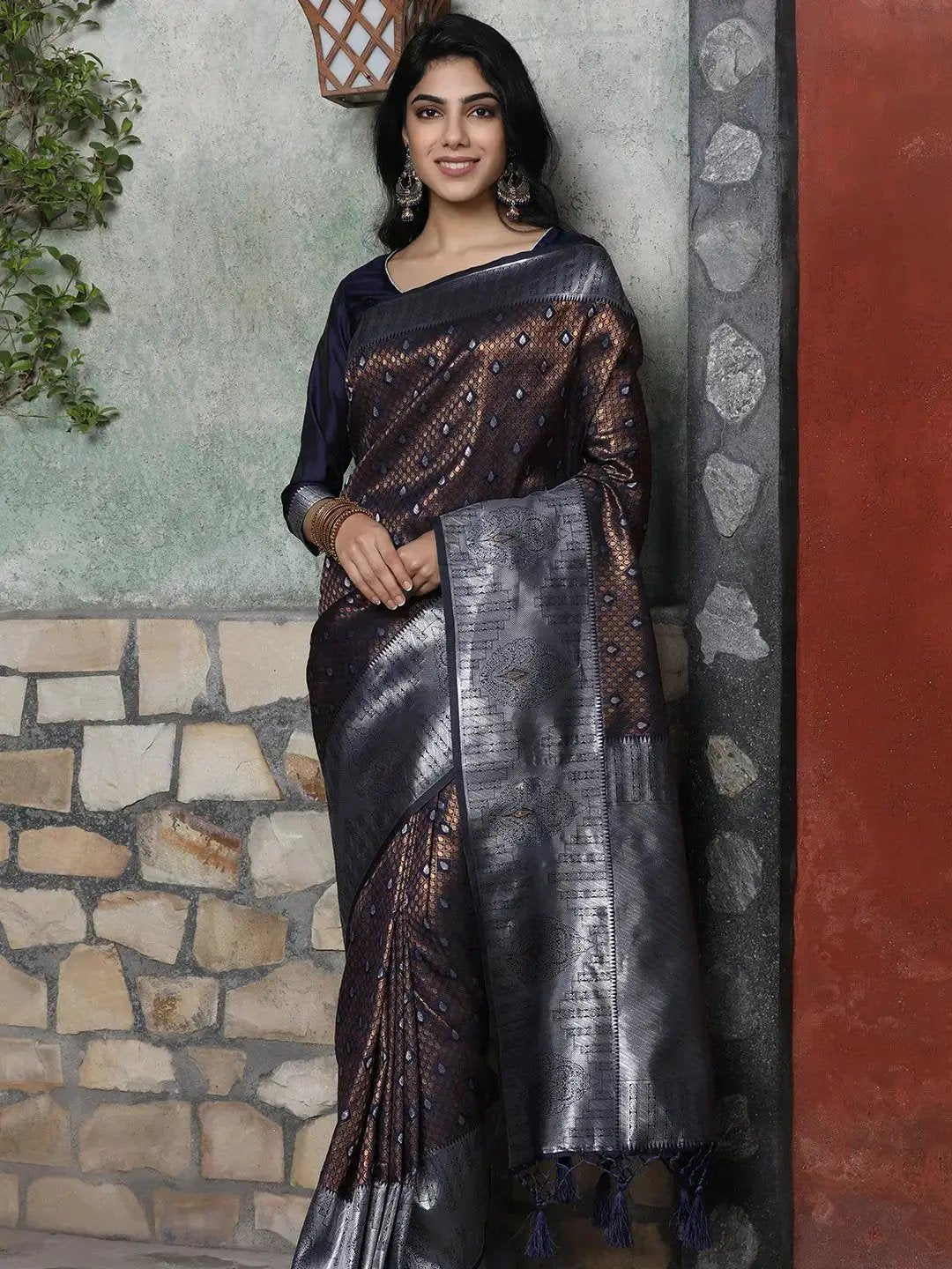 Kanjivaram Silk Saree With Zari Work by My Store